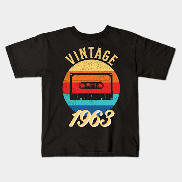 Vintage Year Since 1963 | Cassette | 59th Birthday Gift Kids T-Shirt by jiromie